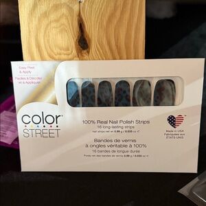 Color Street UNTAMED TEAL Blue Leopard Nail Strips